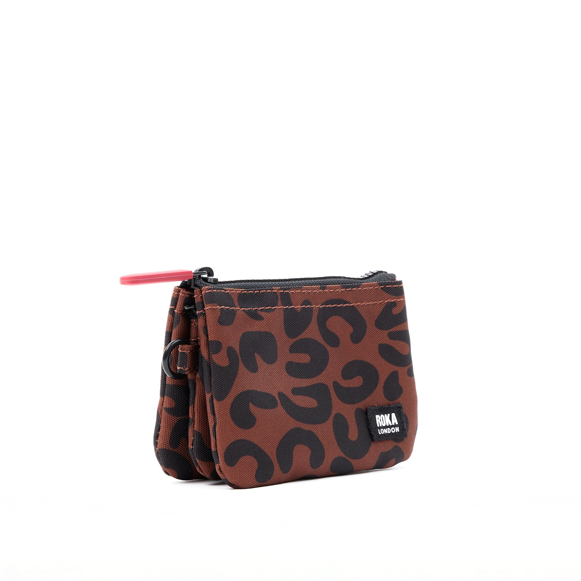 ROKA Carnaby Leopard Print Small Recycled Canvas Purse