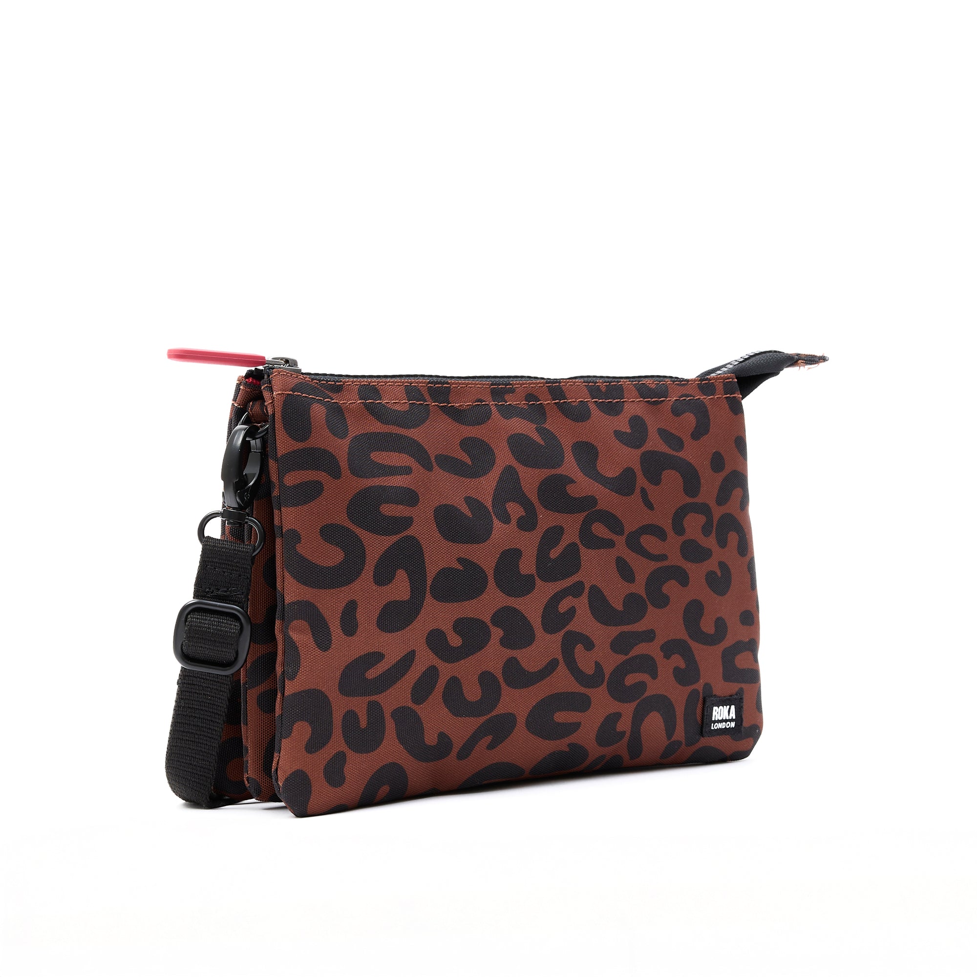 ROKA Carnaby Crossbody XL Leopard Print Recycled Canvas Bag