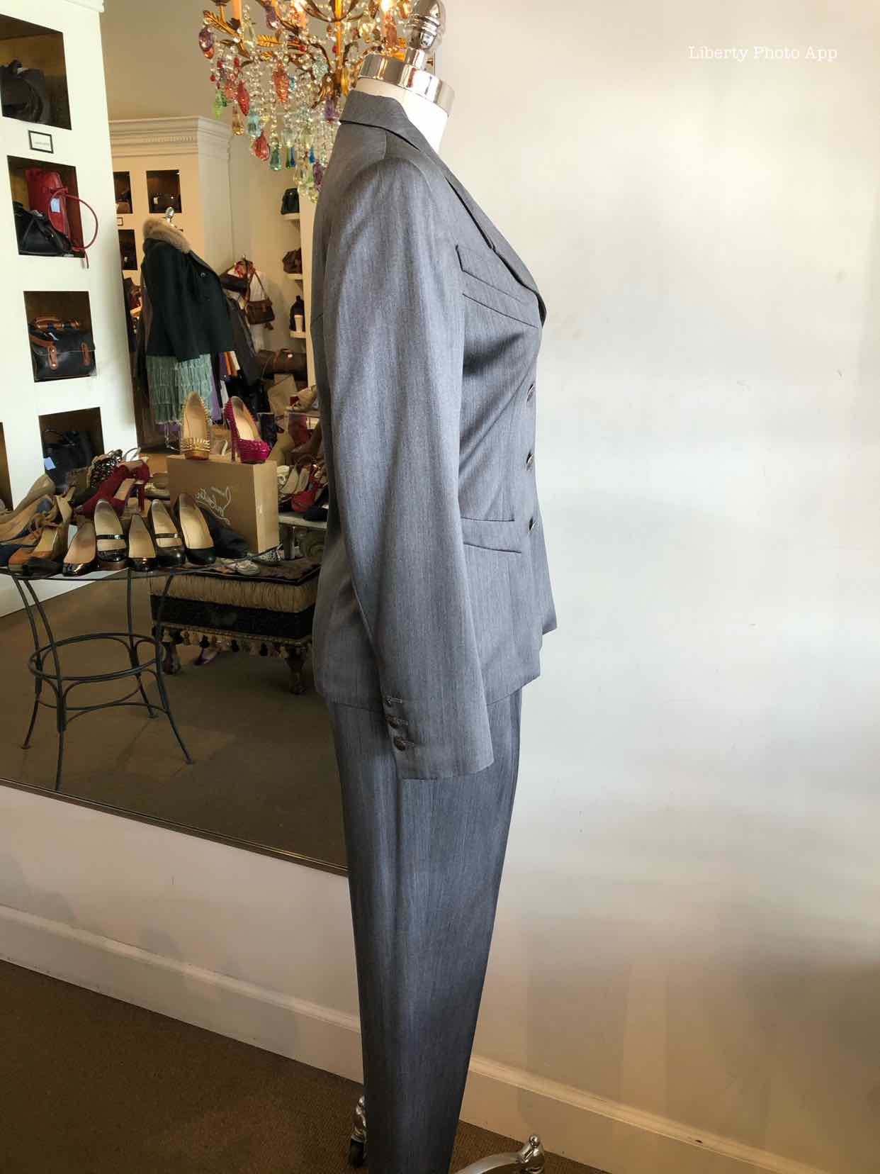 ESCADA Silver Button Up Pant Suit | 4