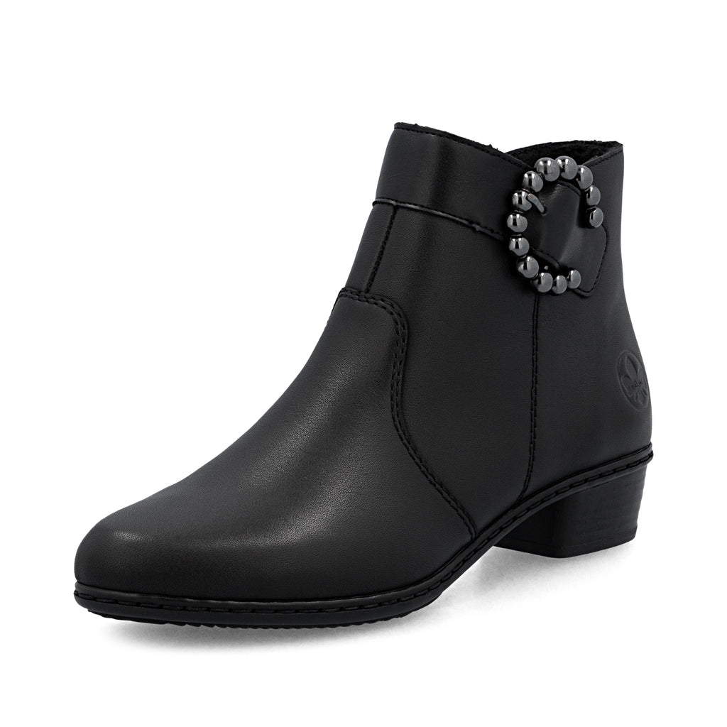 Rieker Womens Fashion Buckle Detail Ankle Boots | Black