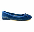 PRADA Size 6.5 Blue Velvet Solid Flats