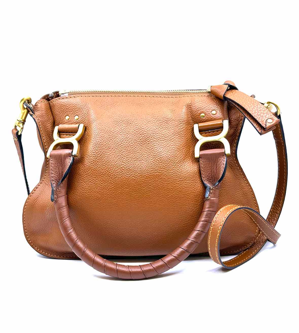 CHLOE Brown Pebbled Leather Handbag