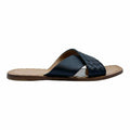 BOTTEGA VENETA Size 9.5 Black Leather Woven Sandals
