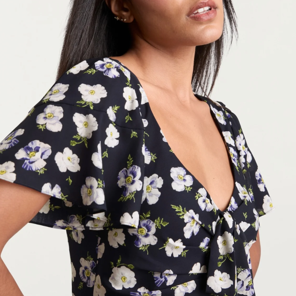 Cinq à Sept Isha Poppies Dress - Navy