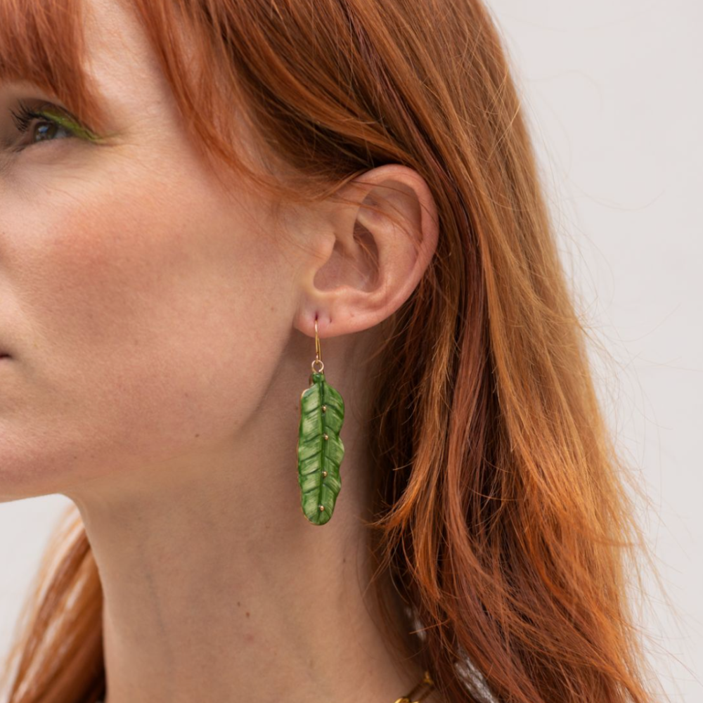 Nach Banana Tree Leaves Pendant Earrings