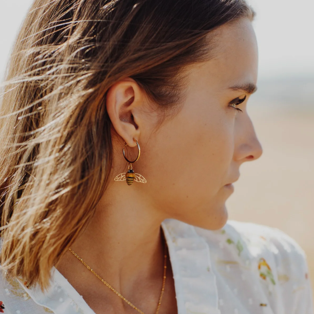 Nach Bee Golden Hoop Earrings