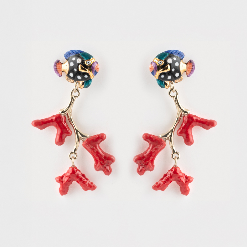 Nach Coral & Fish Earrings