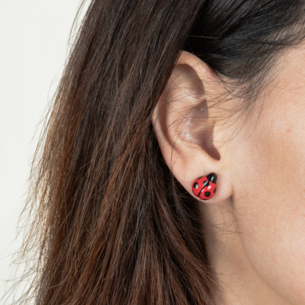 Nach Mini Ladybug Stud Earrings