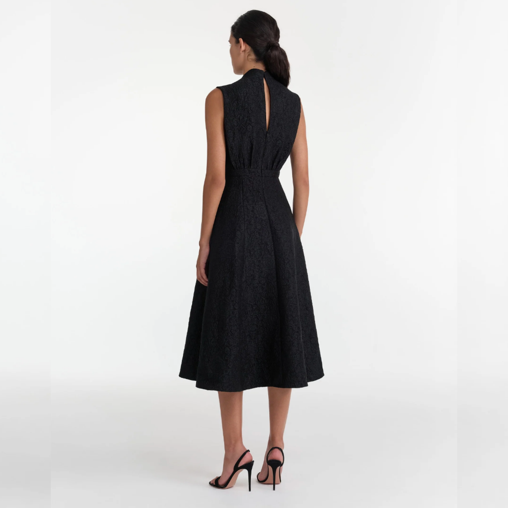 Saloni Flora Dress - Noir Rose