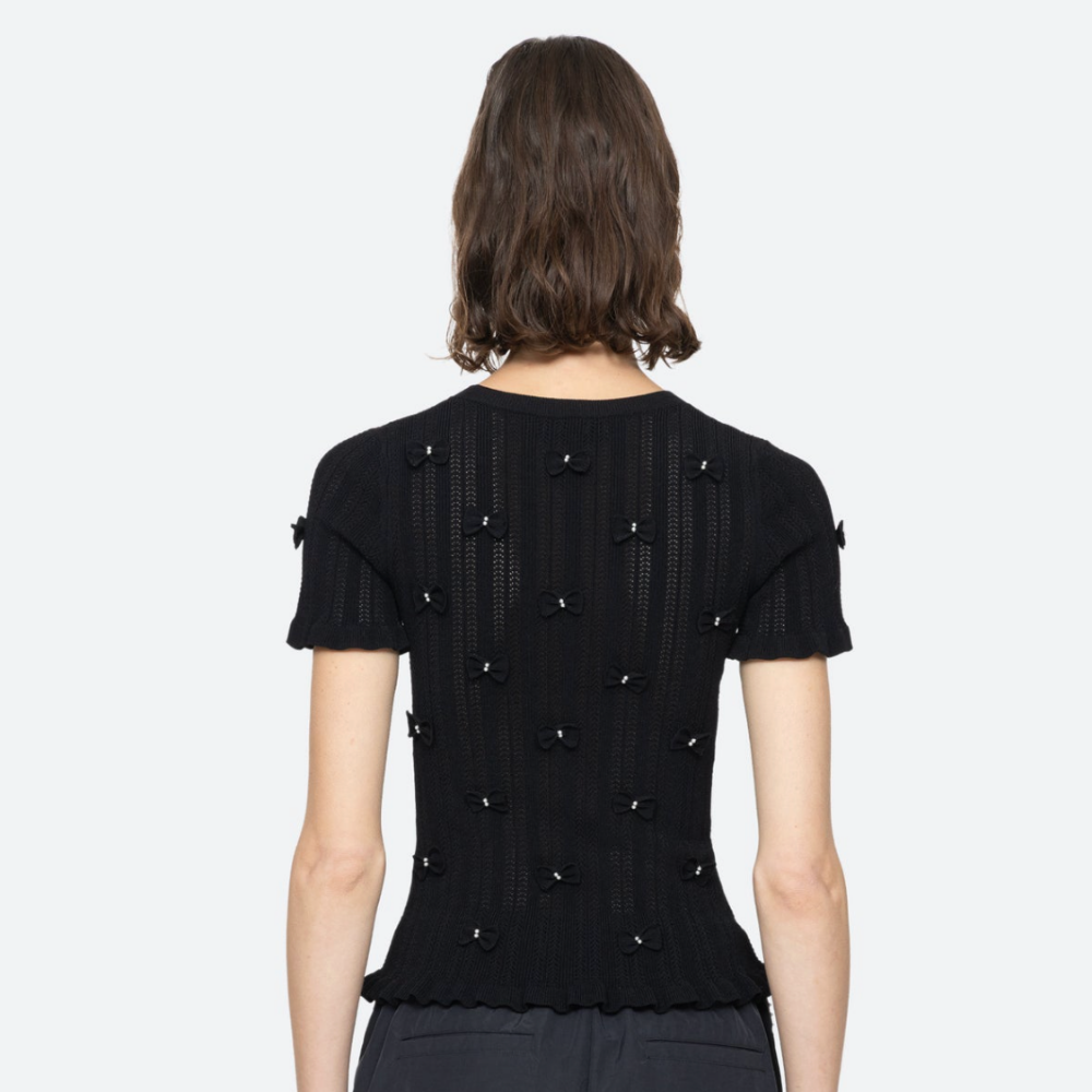 Sea NY Alberta Pearl Knit Tee - Black