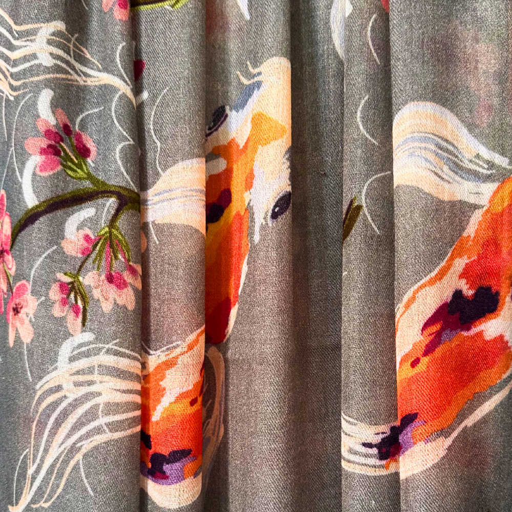 Simone Bruns Koi Fish Scarf - Taupe