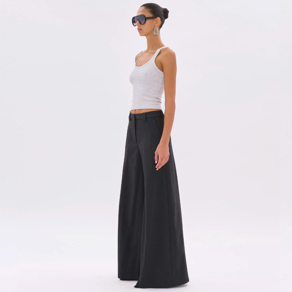 TheLatest Alma Trousers - Black Gabardine