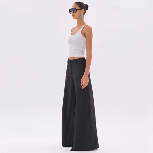 TheLatest Alma Trousers - Black Gabardine