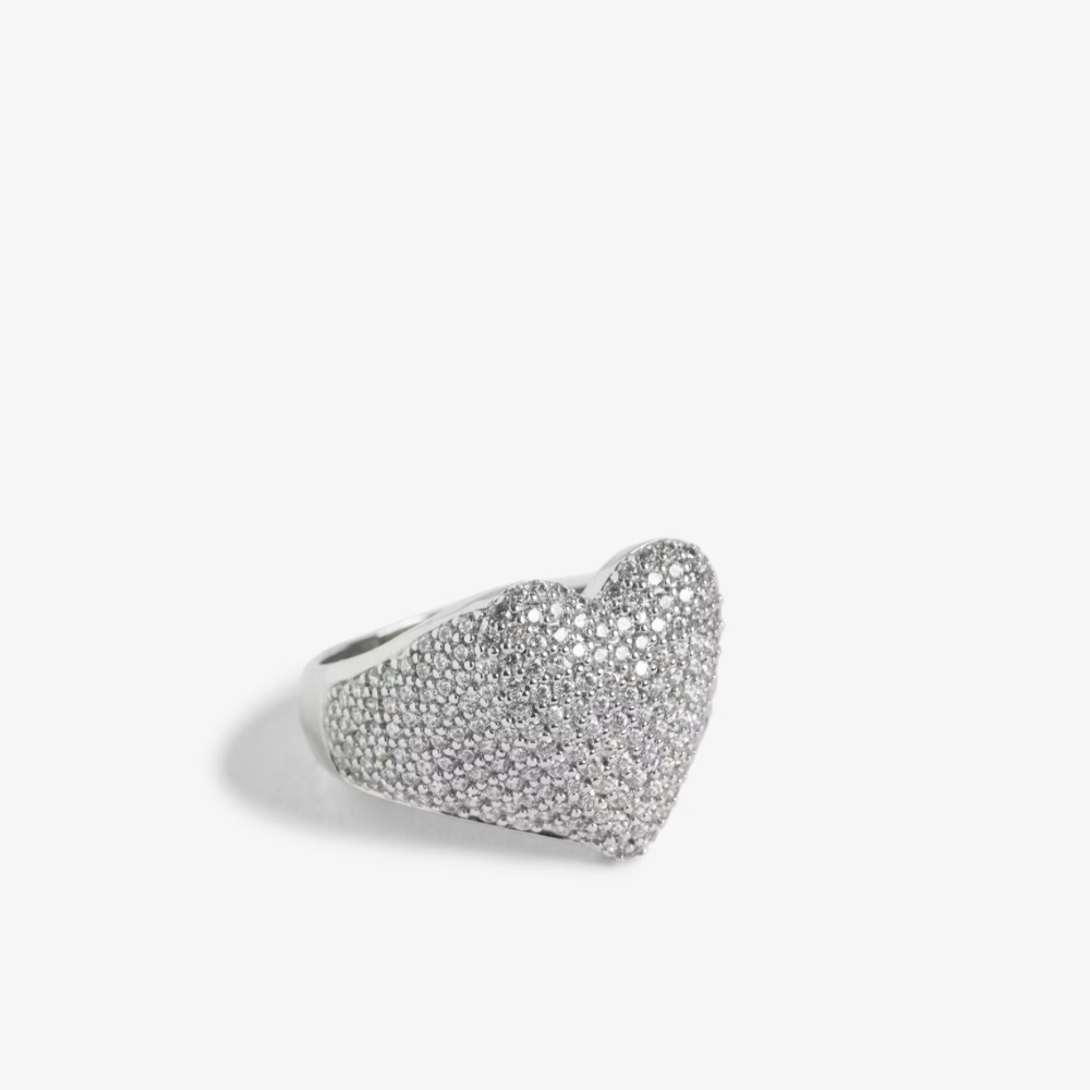 Zadig & Voltaire Heartbreaker Full Strass Ring - Shiny Silver