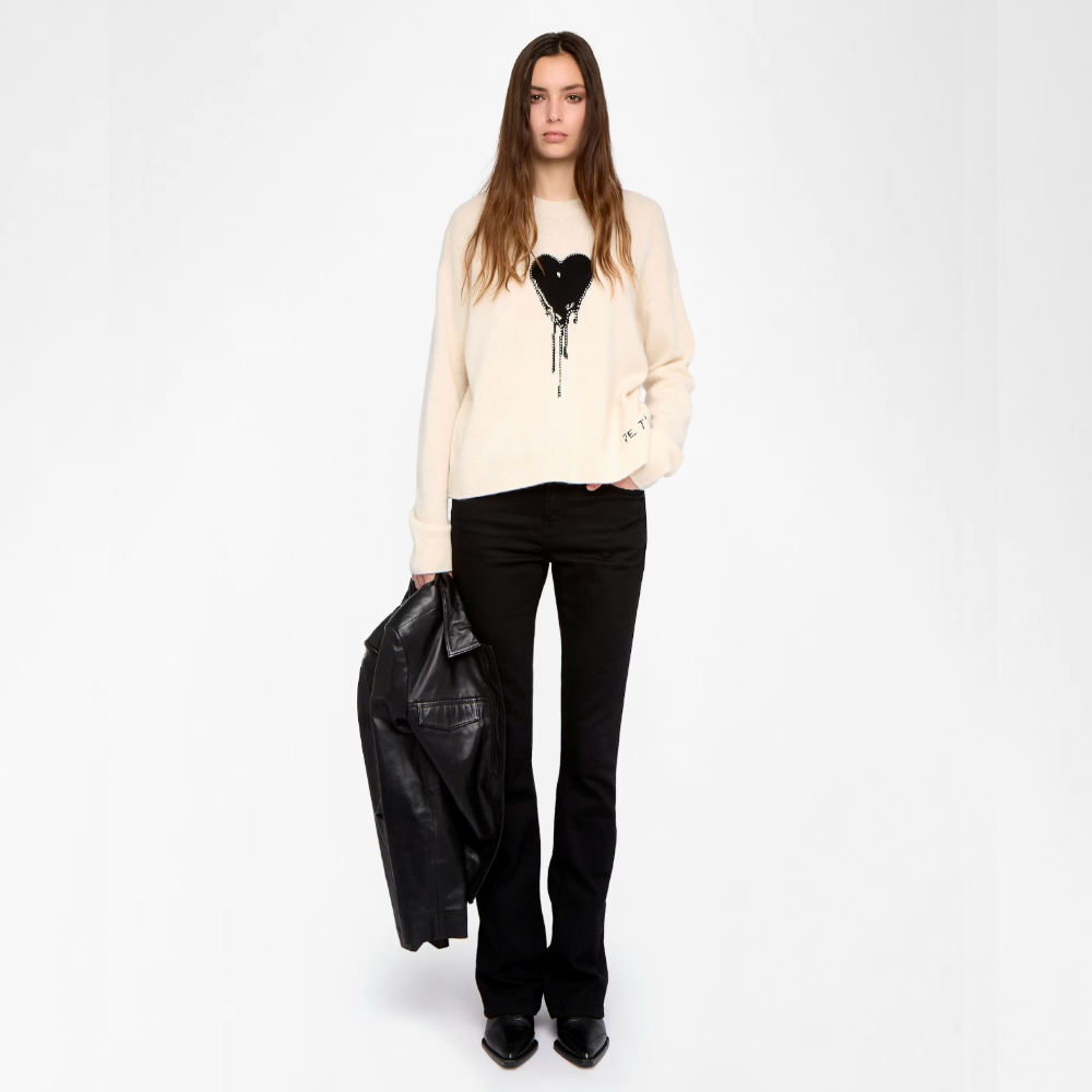 Zadig & Voltaire Markuz Heart Sweater - Eggshell