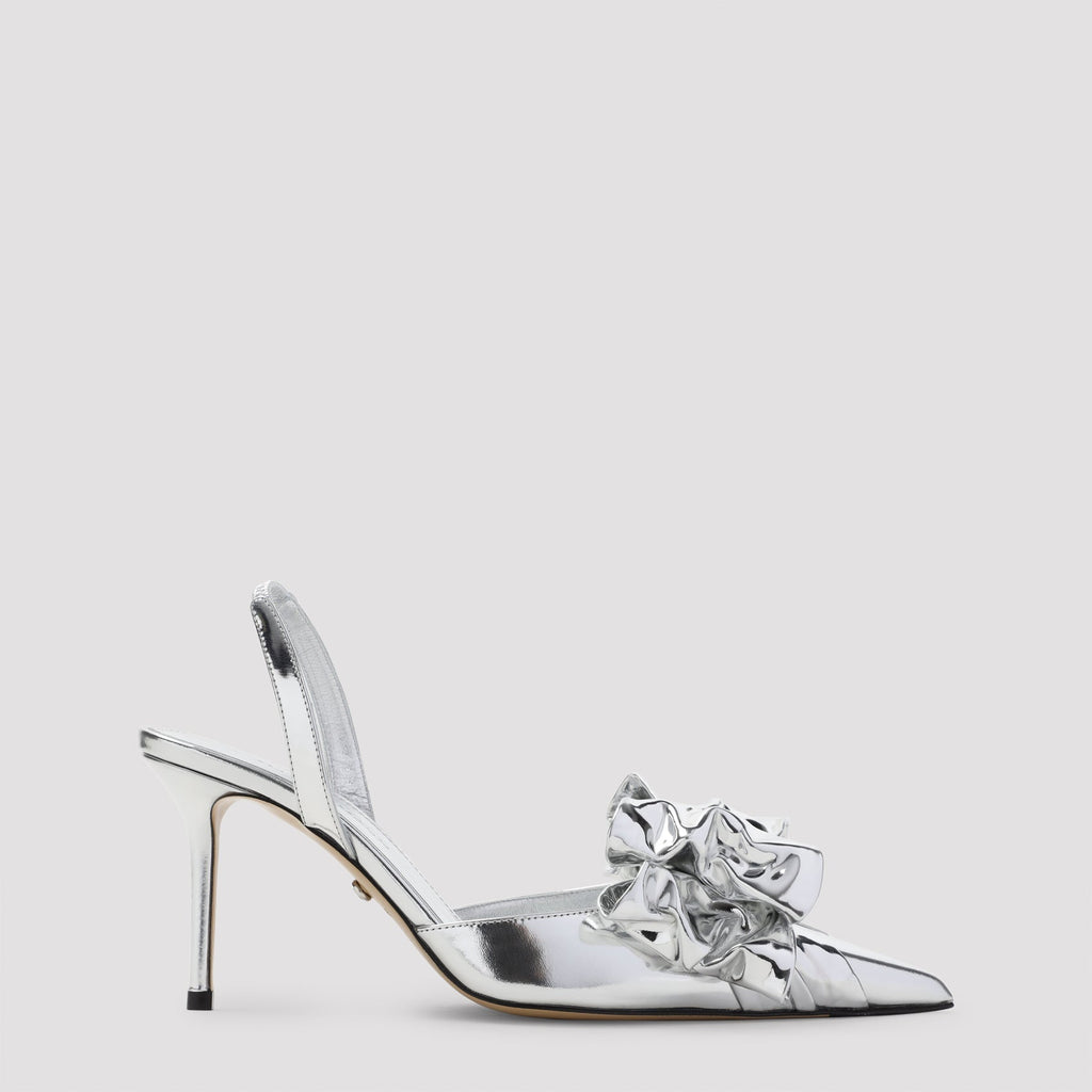 Le Cadeau Silver Wrapped Leather Pumps