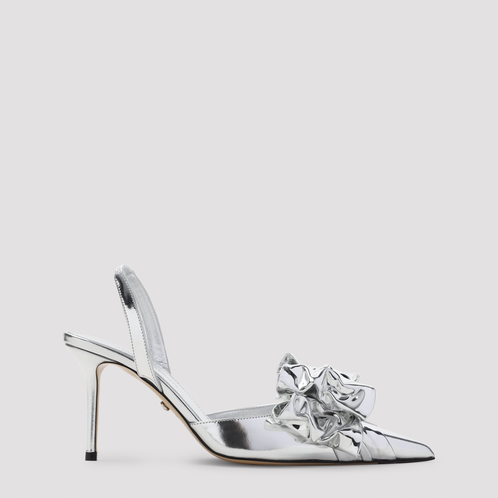 Le Cadeau Silver Wrapped Leather Pumps