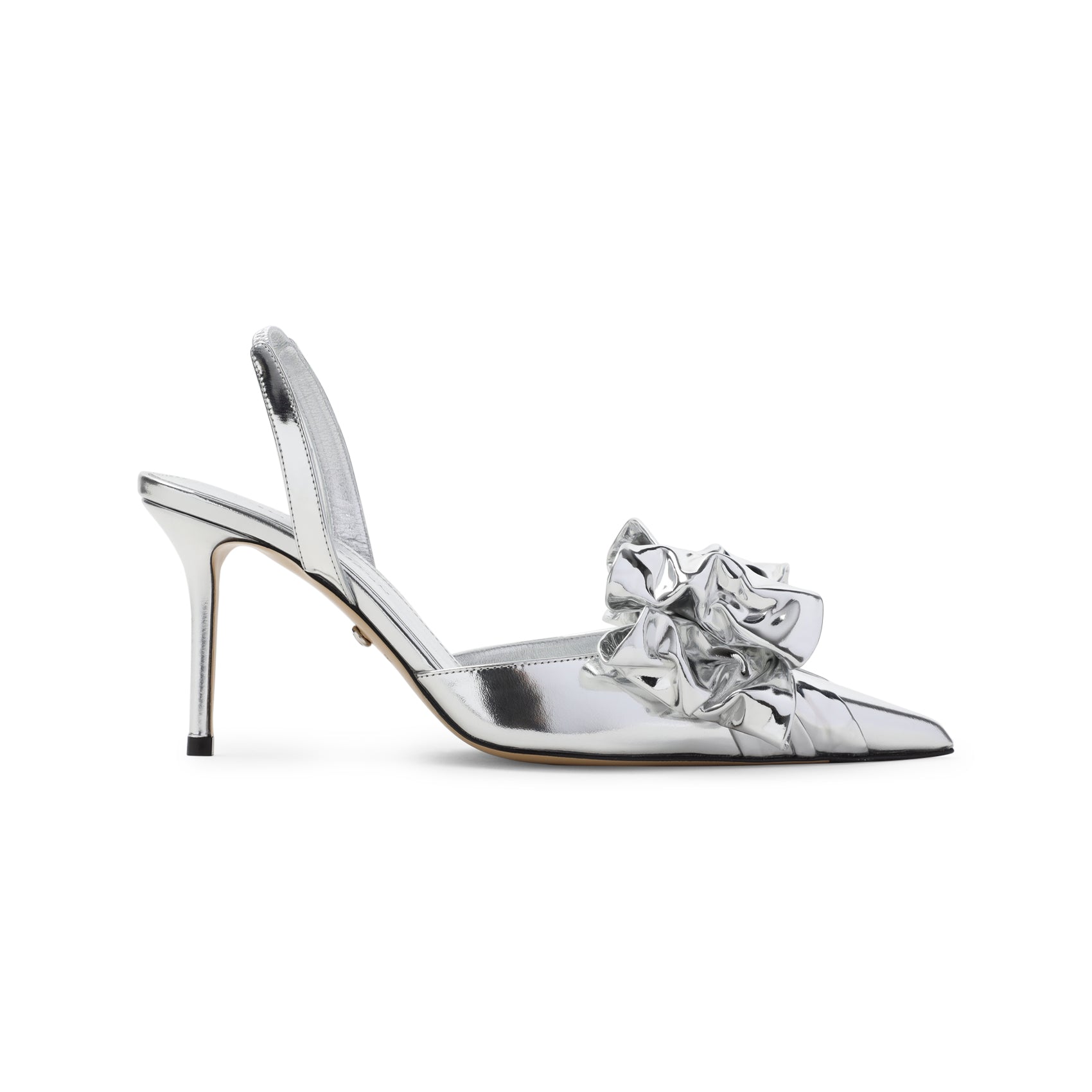 Le Cadeau Silver Wrapped Leather Pumps