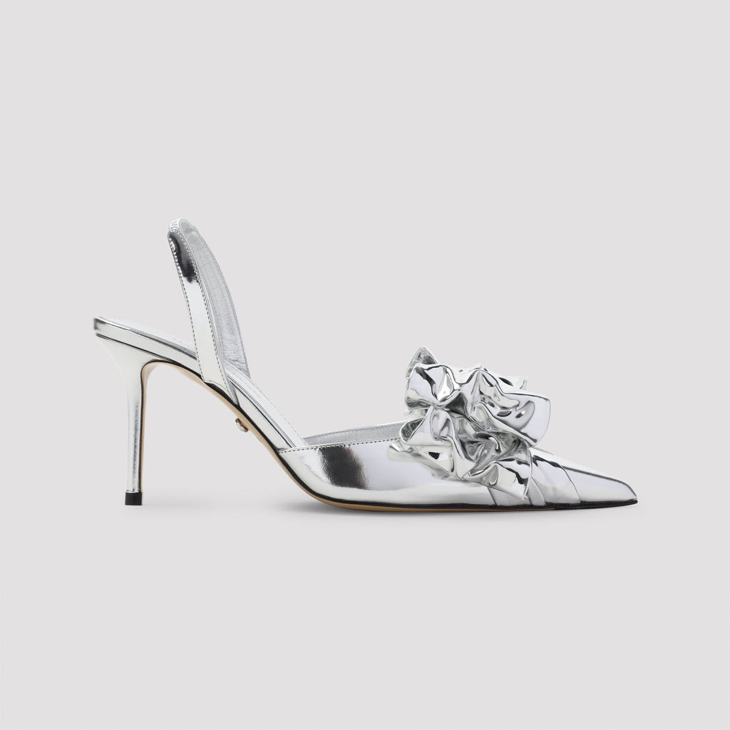 Le Cadeau Silver Wrapped Leather Pumps