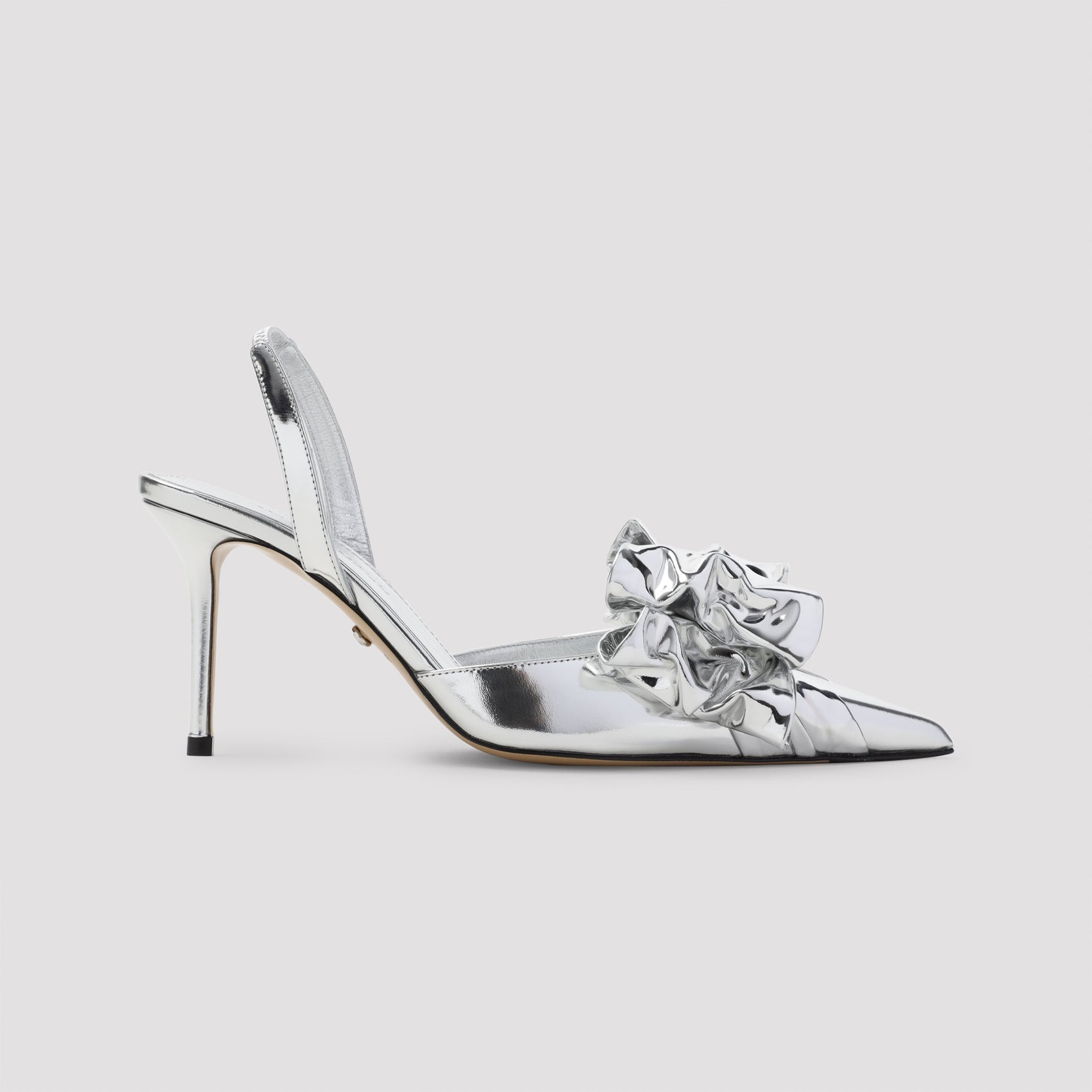 Le Cadeau Silver Wrapped Leather Pumps