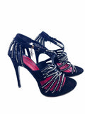 CESARE PACIOTTI Size 7 Black Suede Studs Sandals