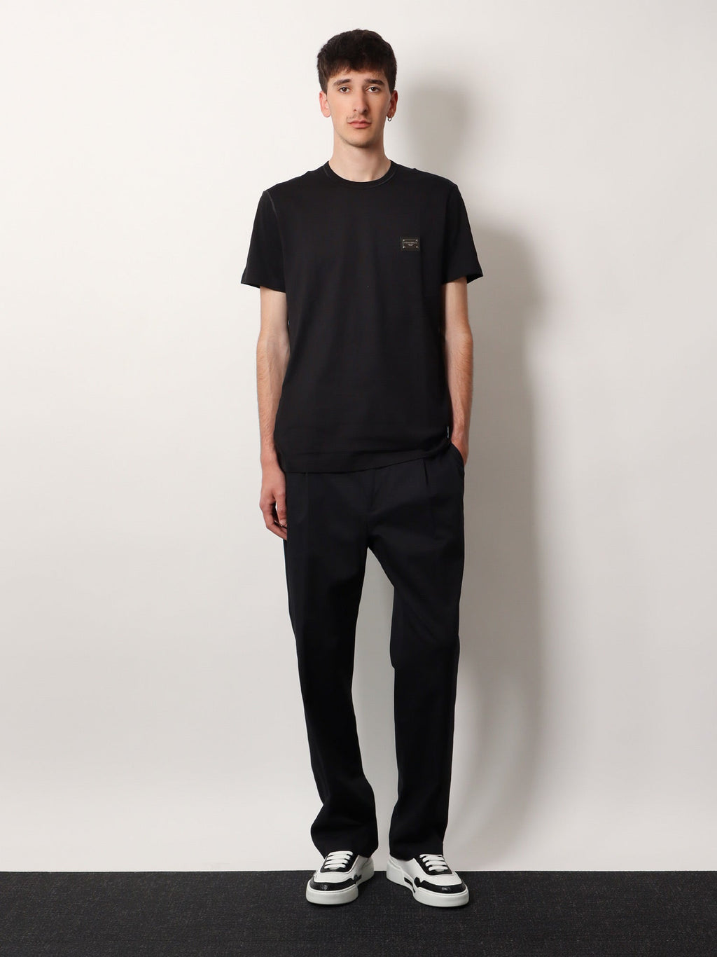 Cotton T-shirt with logo patch