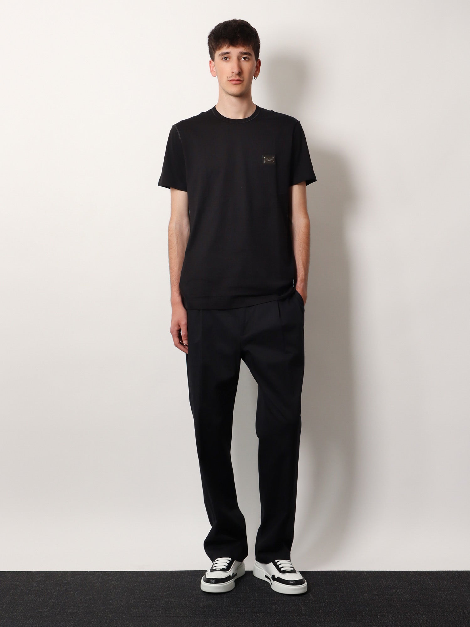 Cotton T-shirt with logo patch