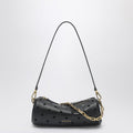 Mini Cylinder bag in perforated black leather