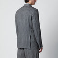 Black herringbone double-breasted jacket