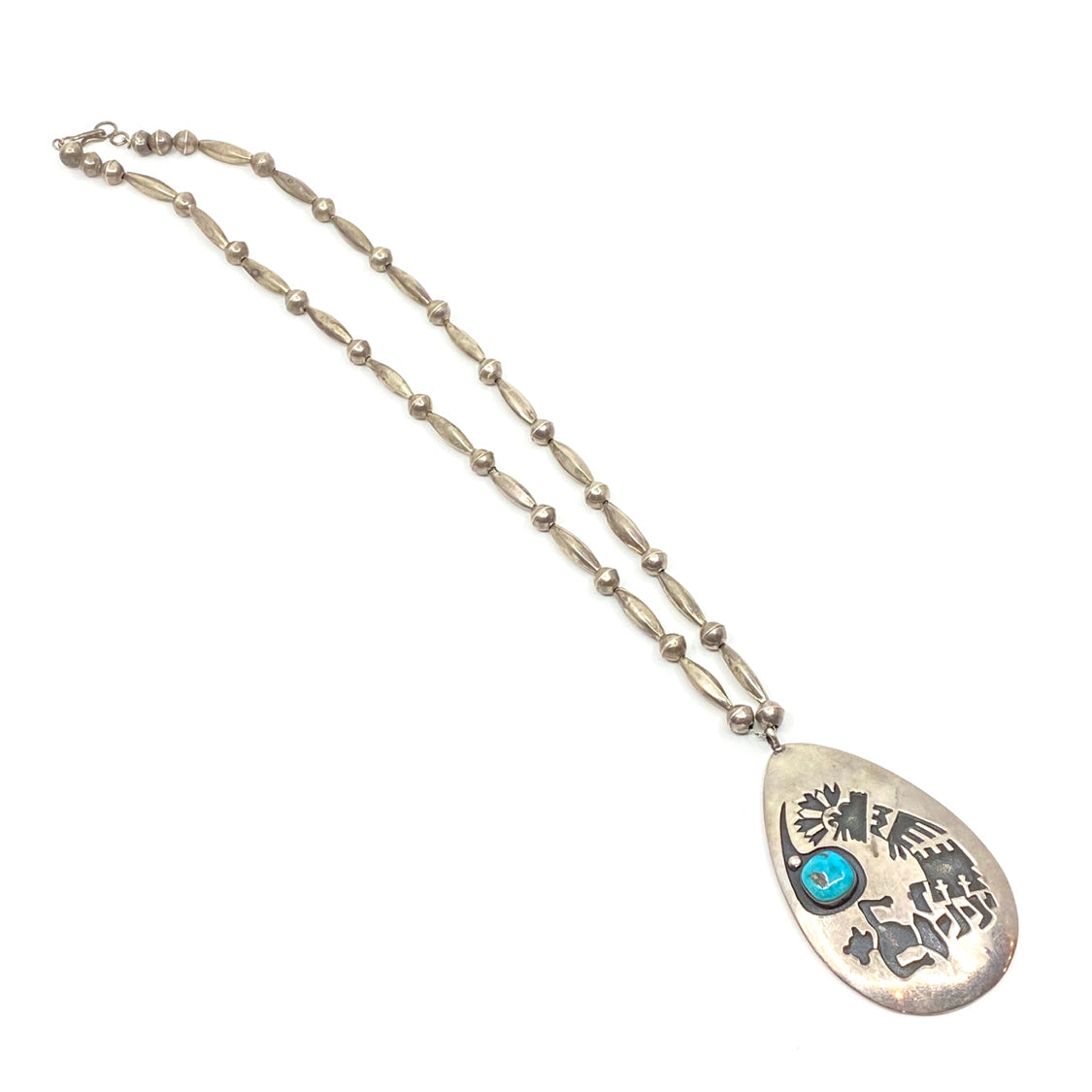 J BEGAY Sterling Silver Turquoise Necklace
