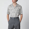 Viscose shirt with black/ecru pattern