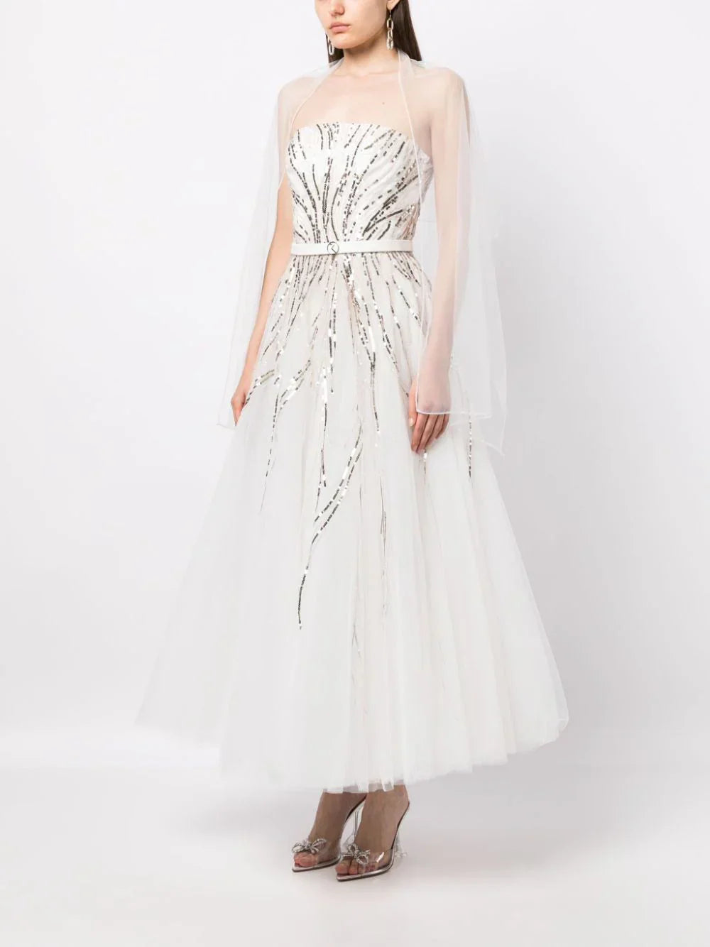MIDI BEADED TULLE DRESS