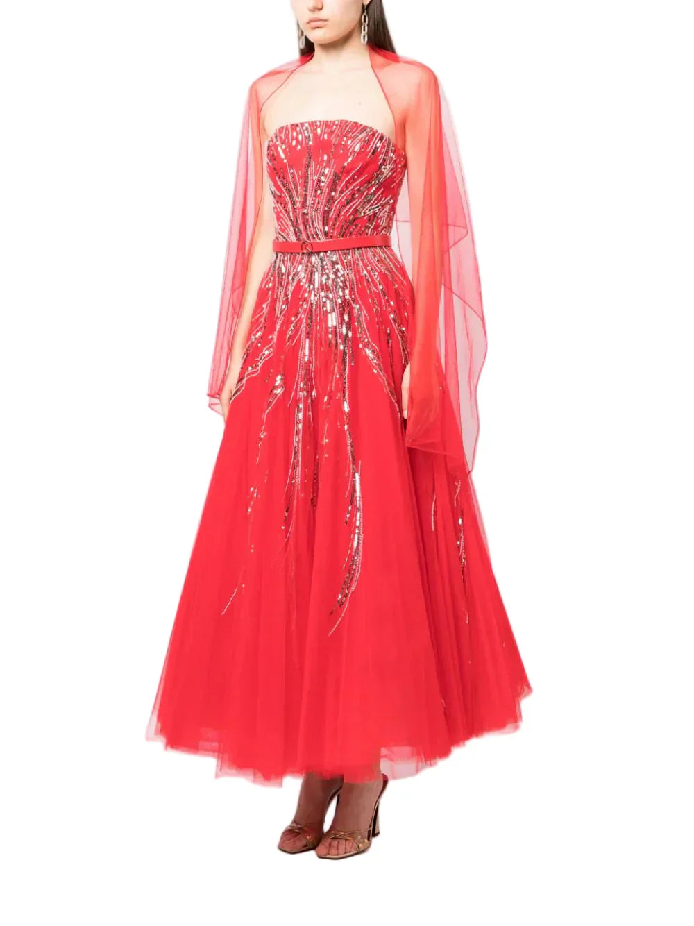 MIDI BEADED TULLE DRESS