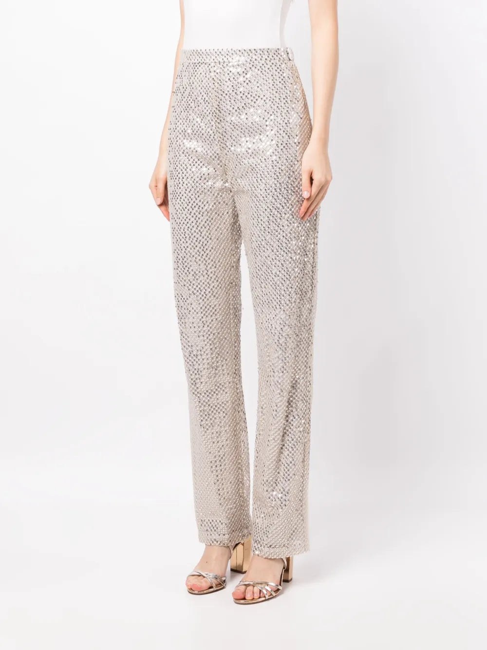 SEQUIN STRAIGHT FIT PANTS