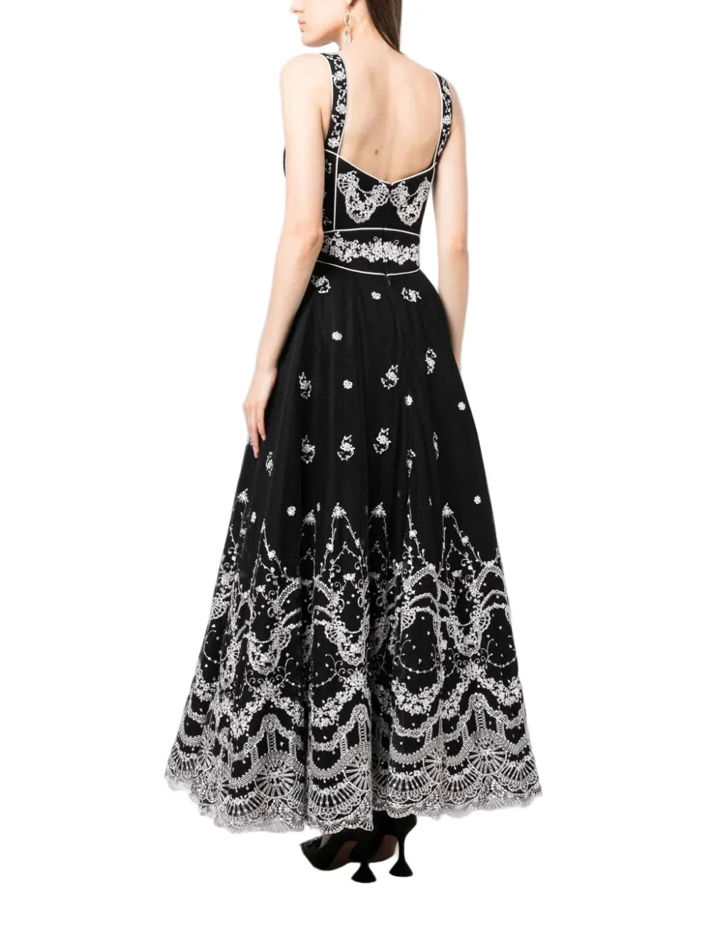 SLEEVELESS EMBROIDERED TULLE DRESS
