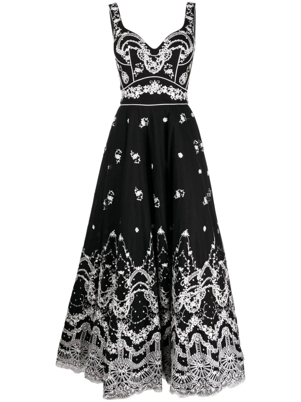 SLEEVELESS EMBROIDERED TULLE DRESS