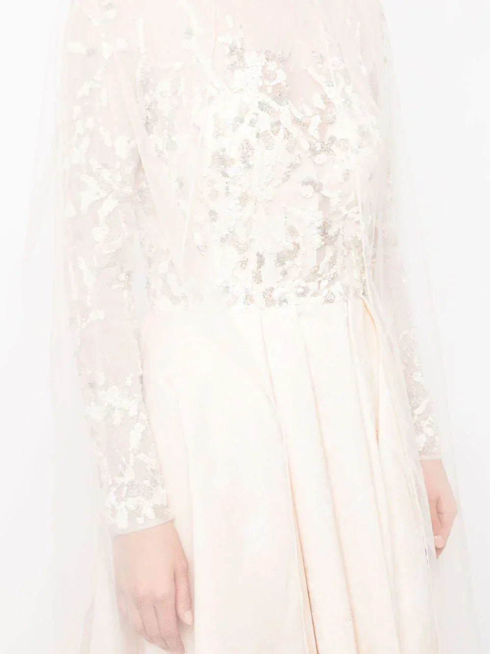 HIGH-LOW BROCADE BEADED DRESS