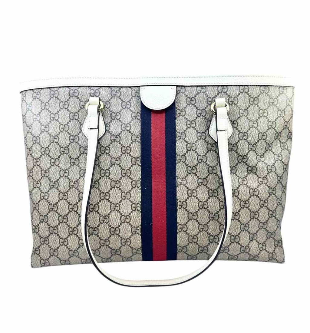 GUCCI Brown, beige Monogram Tote