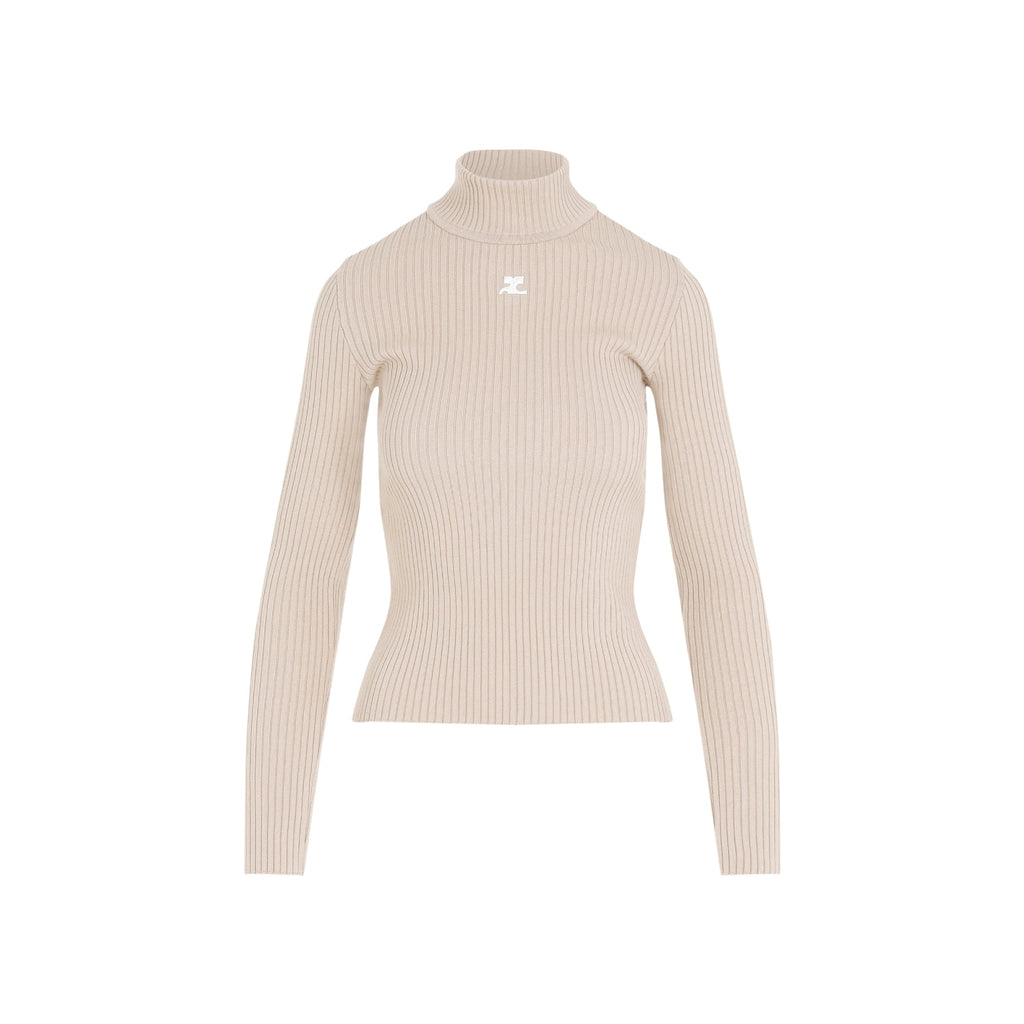 Courrèges Roll Neck Ribbed Jumper
