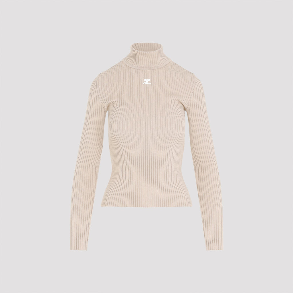 Courrèges Roll Neck Ribbed Jumper