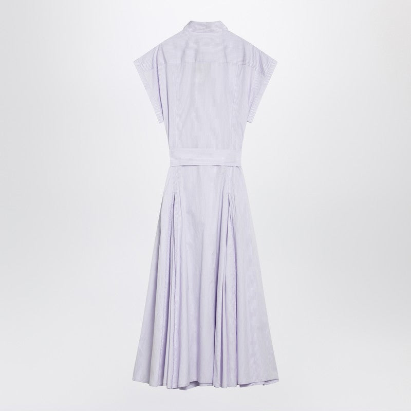 Lilac striped shirt dress