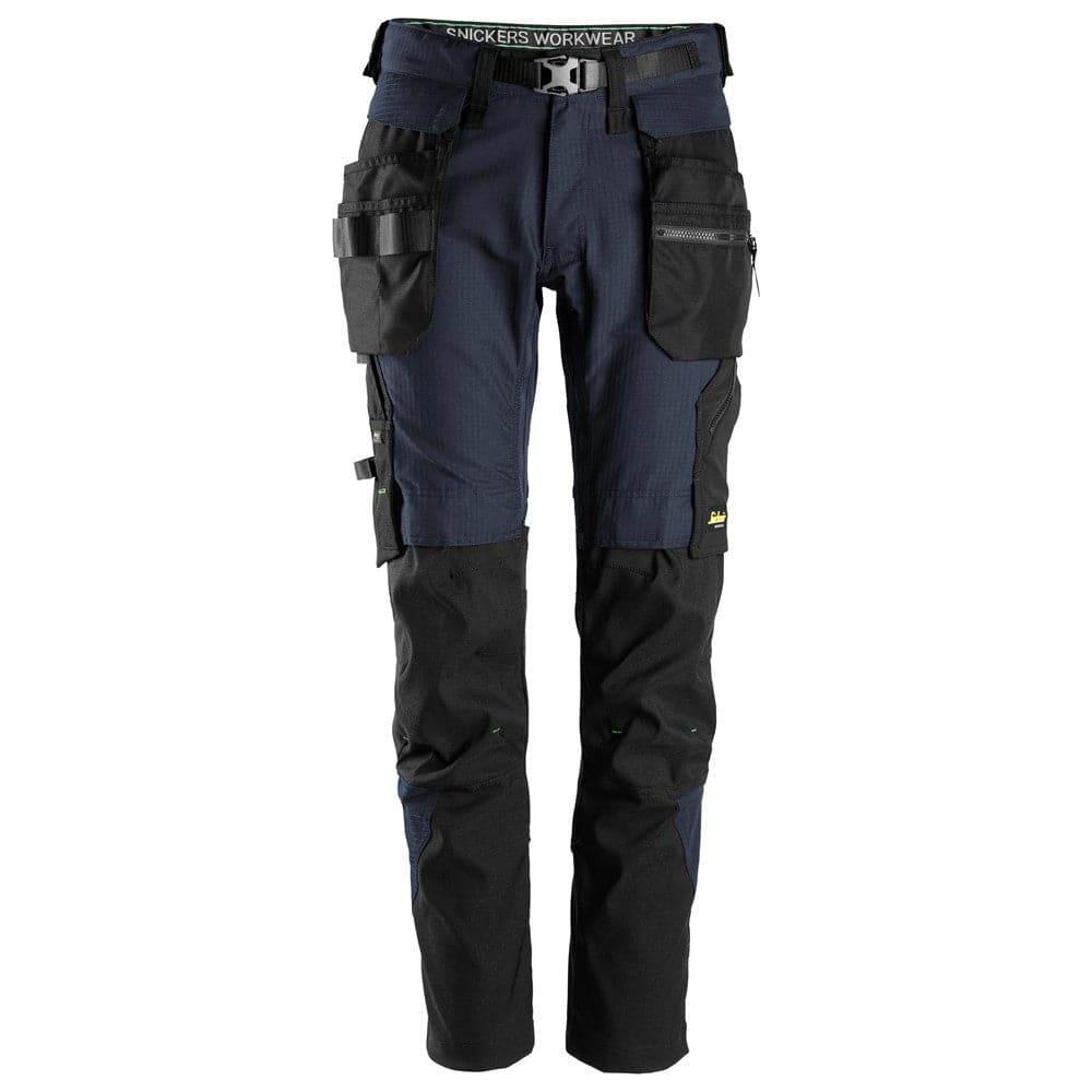 Snickers 6972  FlexiWork, Work Trousers+ Detachable Holster Pockets Navy Blue / 36" Waist - 32" Leg