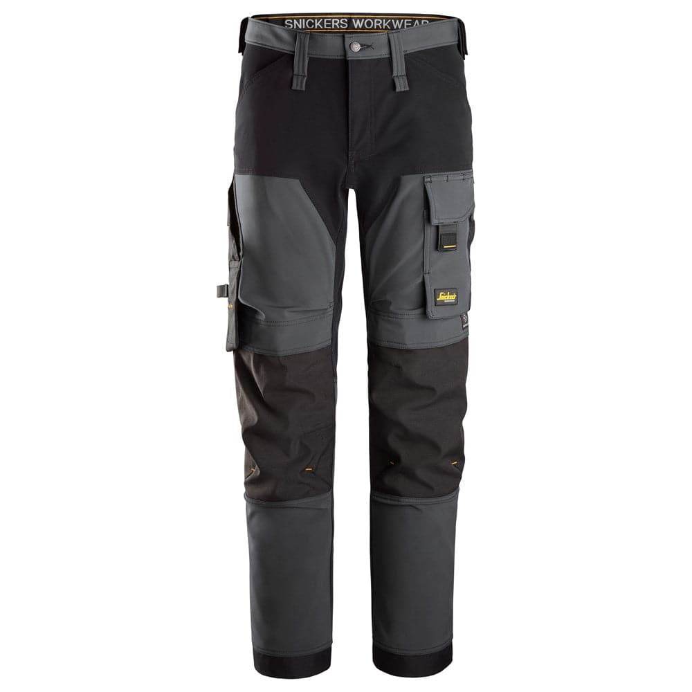 Snickers 6375 AllroundWork 4-way Stretch Trousers Steel Grey / Black / 48 (33" Waist, 32" Leg)