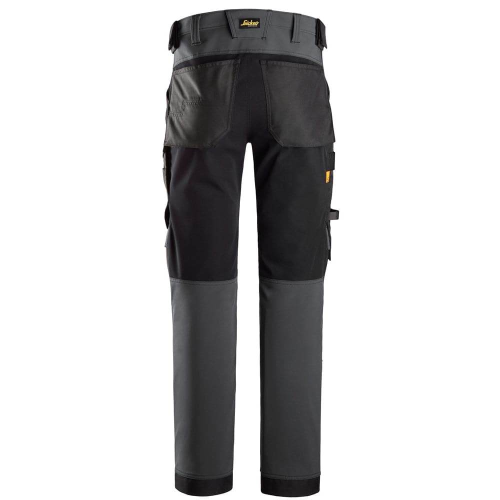 Snickers 6375 AllroundWork 4-way Stretch Trousers Steel Grey / Black / 48 (33" Waist, 32" Leg)