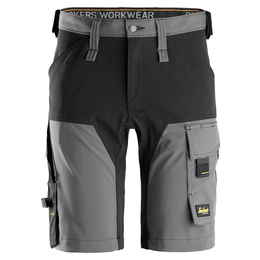 Snickers 6173 AllroundWork 4-Way Stretch Shorts Steel Grey / Black / 48 (33" Waist)