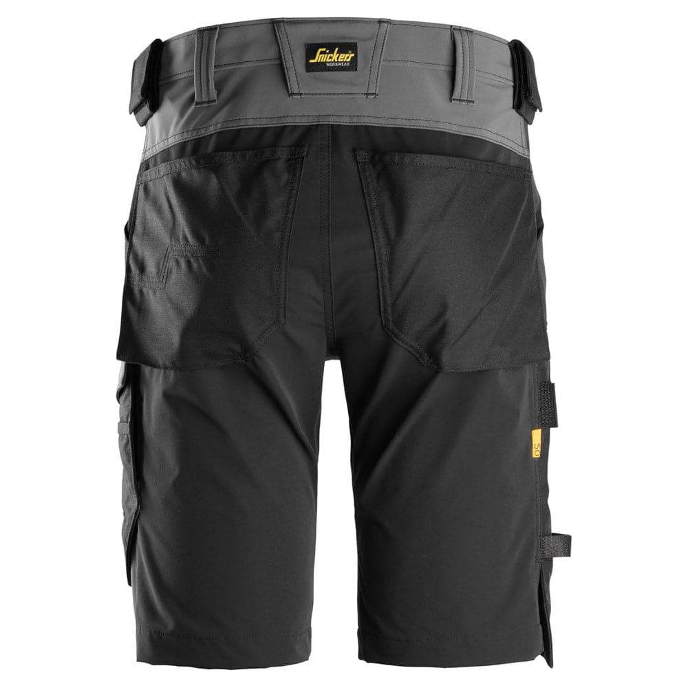 Snickers 6173 AllroundWork 4-Way Stretch Shorts Steel Grey / Black / 48 (33" Waist)