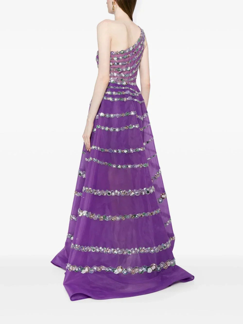 ONE SHOULDER ASYMMETRIC, BEADED DRESS