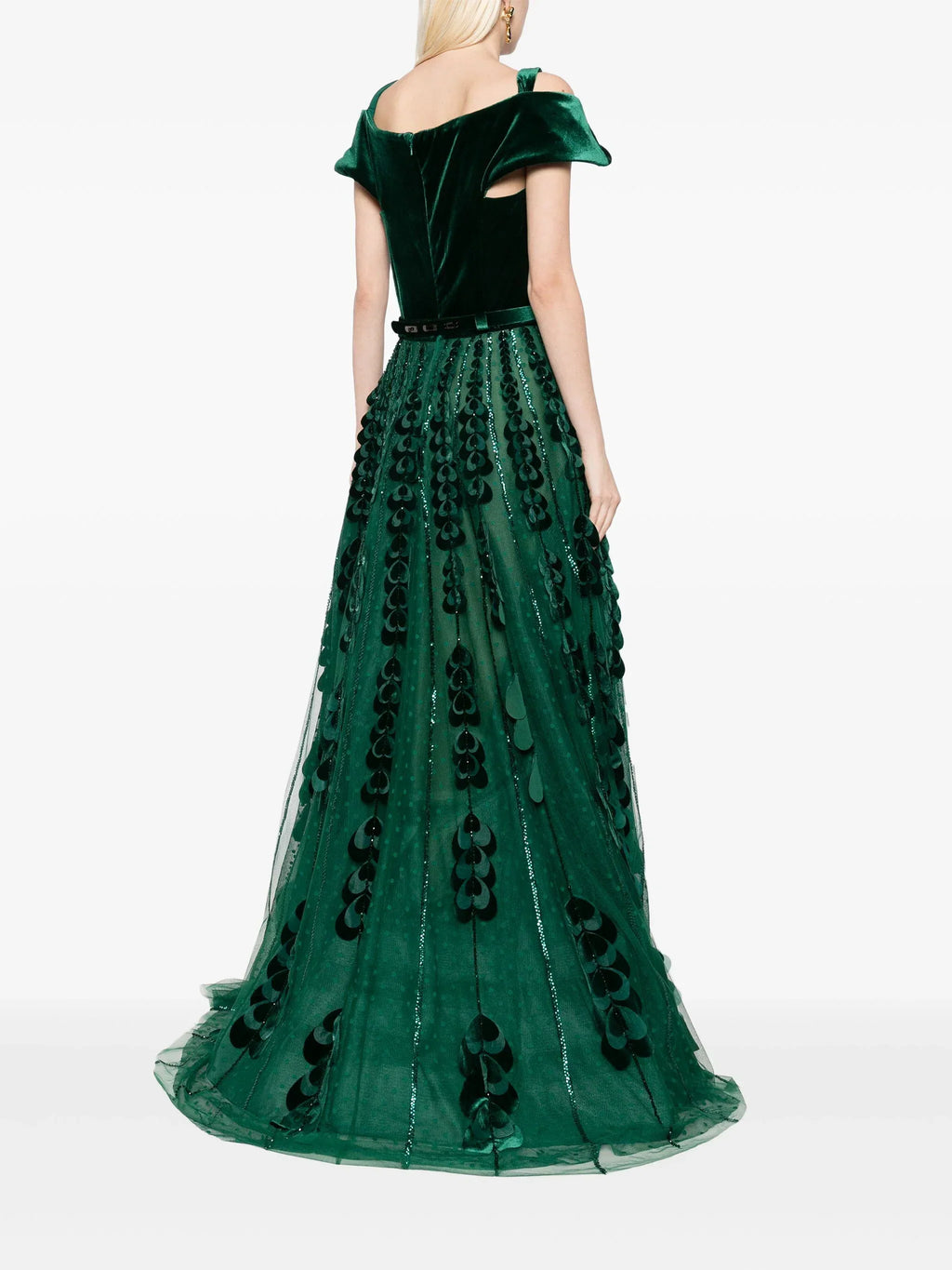 BEADED TULLE SKIRT WITH VELVET BODYSUIT