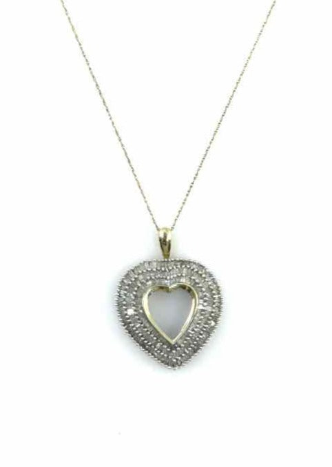 Diamond Heart Pendant 10k Necklace