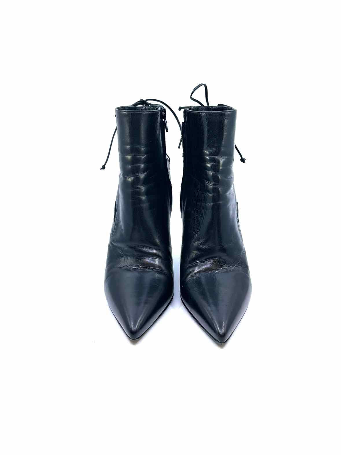 SAINT LAURENT Size 8.5 Black Leather Ankle Boot